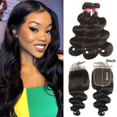 Brazilian Body Wave Hair Bundles 3 Bundles And 5*5 HD Lace Closure 100% Human Hair